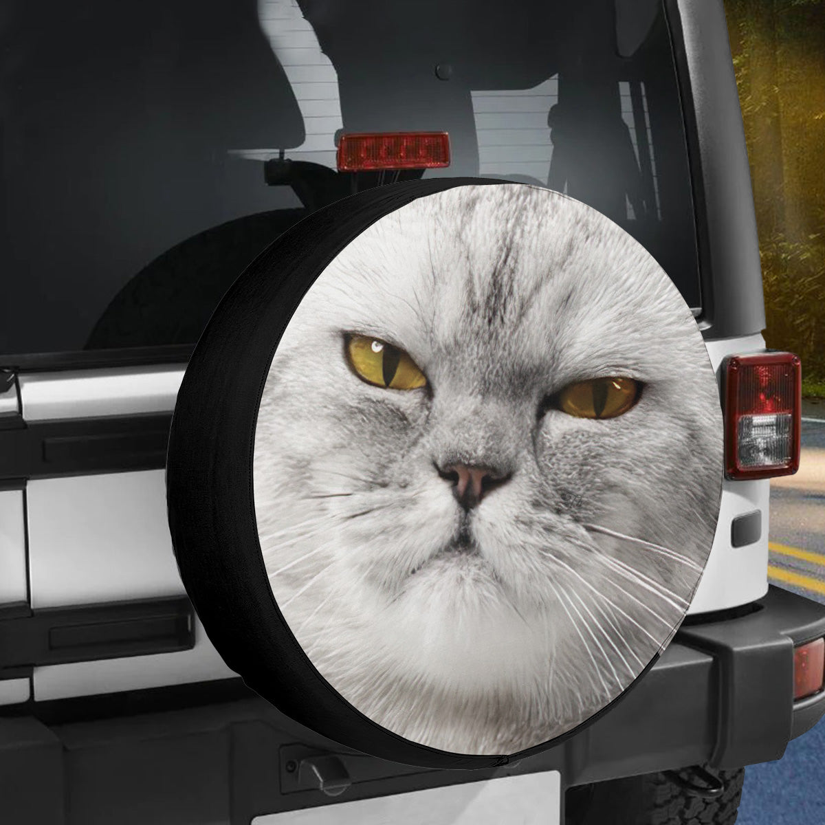 Petthouse | Angry British Cat Serious Face Wheel Cover For Car Cat Lover Gifts New Car Gift Decoration