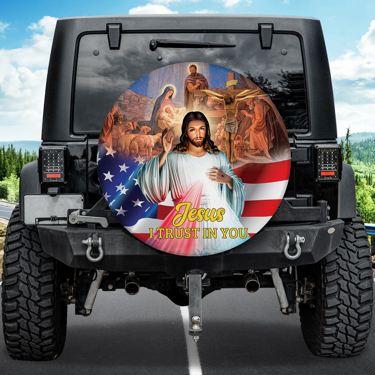 Petthouse | Jesus Spare Tire Cover I Trust In You Tire Cover Jesus Birth Tire Cover Christian Tire Wrap Decor