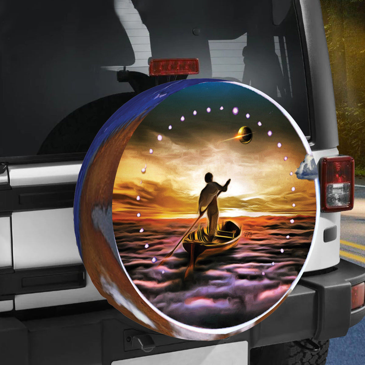 Petthouse | God Savior Spare Tire Cover Jesus Savior Tire Cover Eternity Artwork Tire Cover Christian Gift