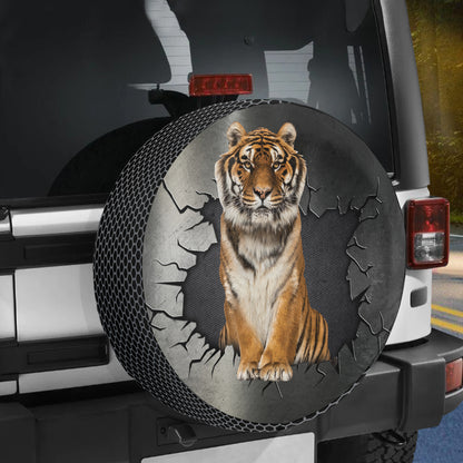 Petthouse | Cool Tiger Metal Crack Hole Funny Corrosion Protection Wheel Covers Gift For Animal Lovers