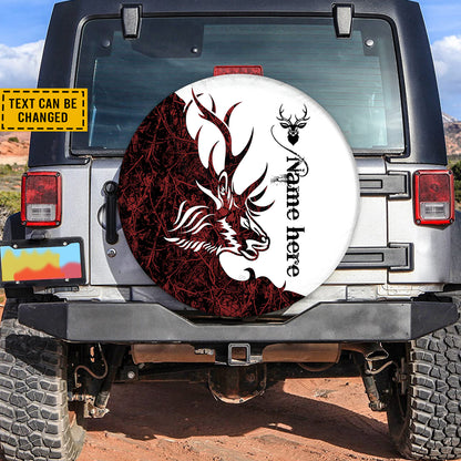 Petthouse | Custom Name Hunting Spare Tire Cover, Deer Hunting Spare Wheel Cover, Deer Hunting Camo Wheel Cover