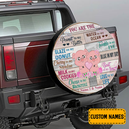 Petthouse | Customized Spare Tire Cover Cute Couple Pig Tire Cover You Are The Peanut To My Butter