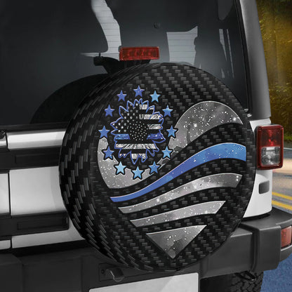 Petthouse | American Flag Thin Blue Line Police Lives Matter Spare Tire Cover Police Car Accessories