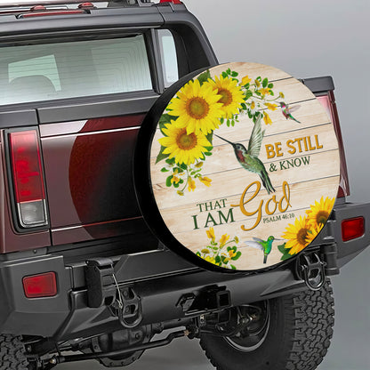 Petthouse | Hummingbird Spare Tire Cover Sunflower Wheel Cover Be Still And Know That I Am God Christian Gift