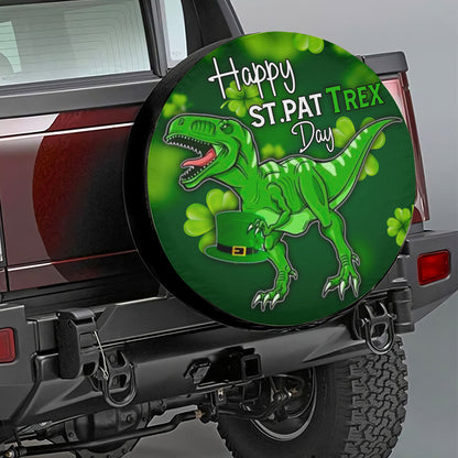 Petthouse | Dinosaur T-rex Patty Day Spare Wheel Cover Happy St Pat Trex Day Spare Tire Cover