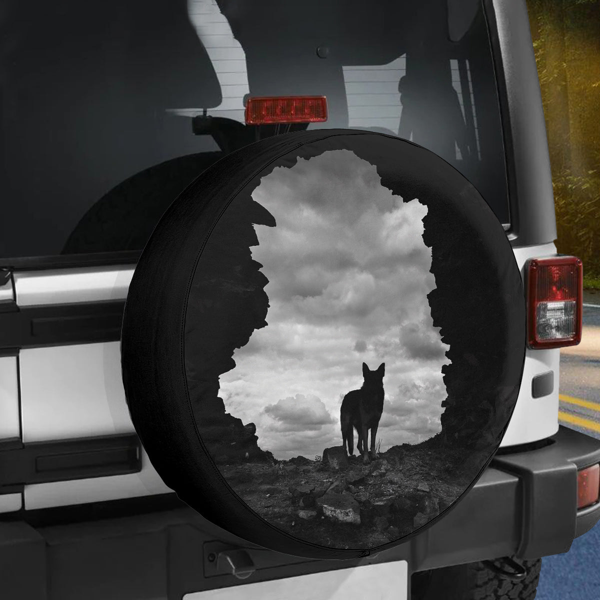 Petthouse | Super Blood Wolf Moon Rituals Spare Tire Cover, Hunting Wolf Tire Cover, Wolf Lover