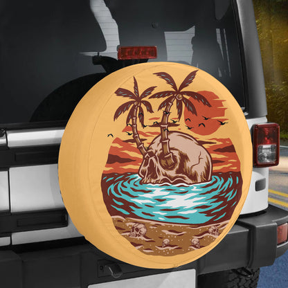 Petthouse | Skull Summer Beach Spare Tire Cover Skull Tire Cover Skull Ireland Tire Wrap Car Decoration