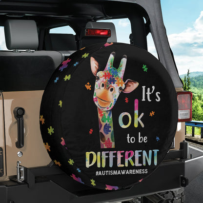 Petthouse | Giraffe Spare Wheel Cover Autism Awareness Car Seat Protector It's Ok To Be Different Spare Tire Cover