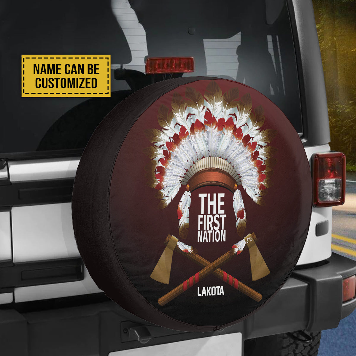 Petthouse | The First Nation Spare Tire Cover Custom Name Tire Cover American Tribal Wheel Cover Accessories