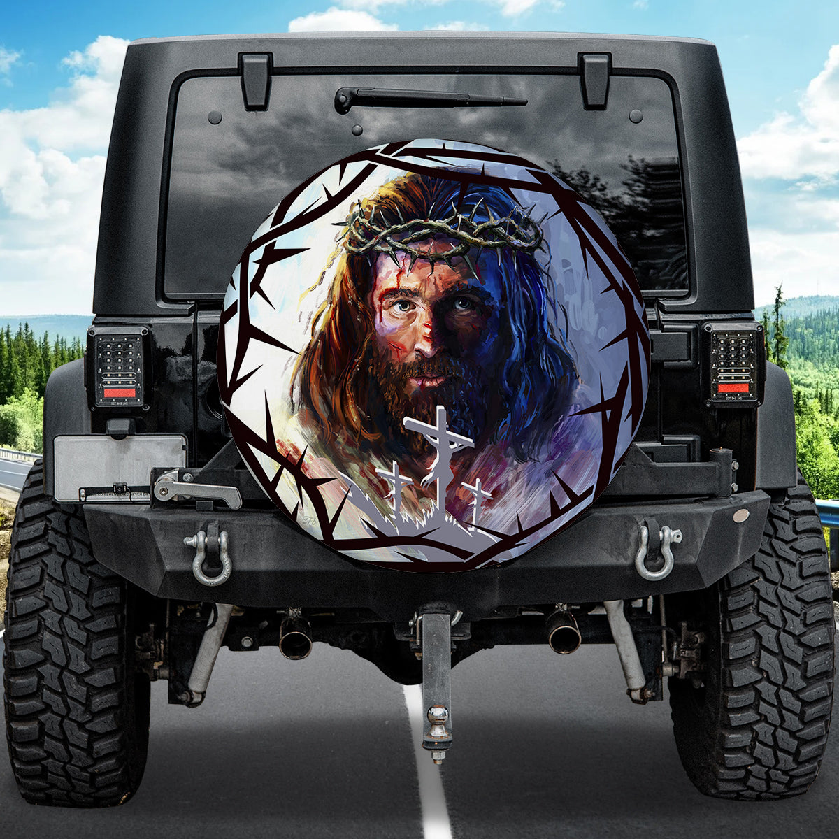 Petthouse | Jesus Christ The God Trailer Spare Tire Cover Car Accessories Christian Tire Cover Jesus Holy Bible