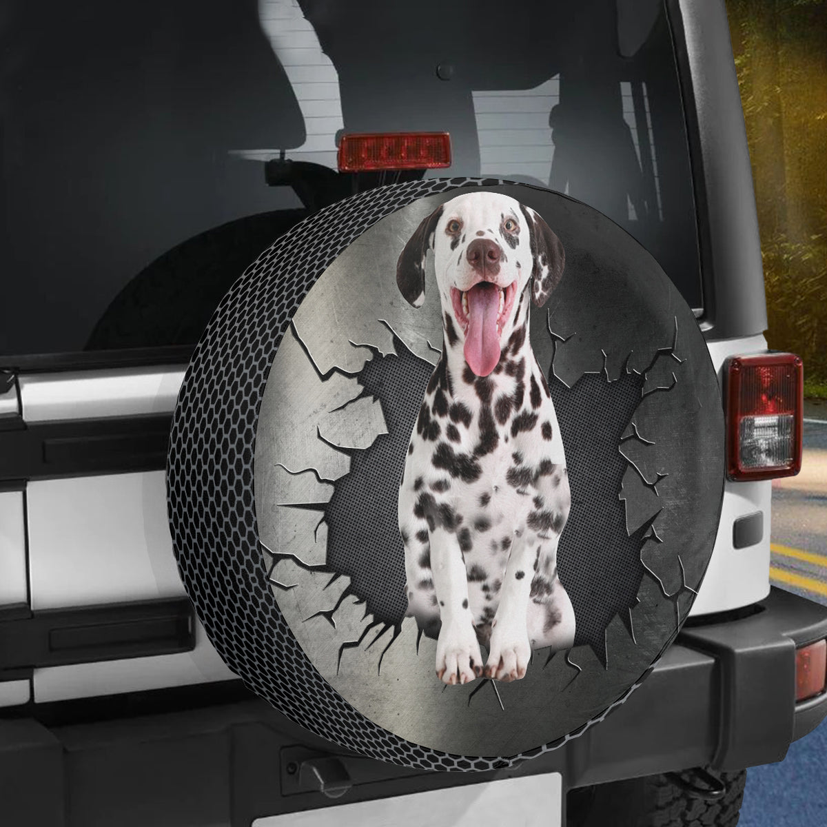 Petthouse | Spare Tire Cover Dalmatian Dog Corrosion Protection Wheel Covers For Trucks Dog Lover Funny