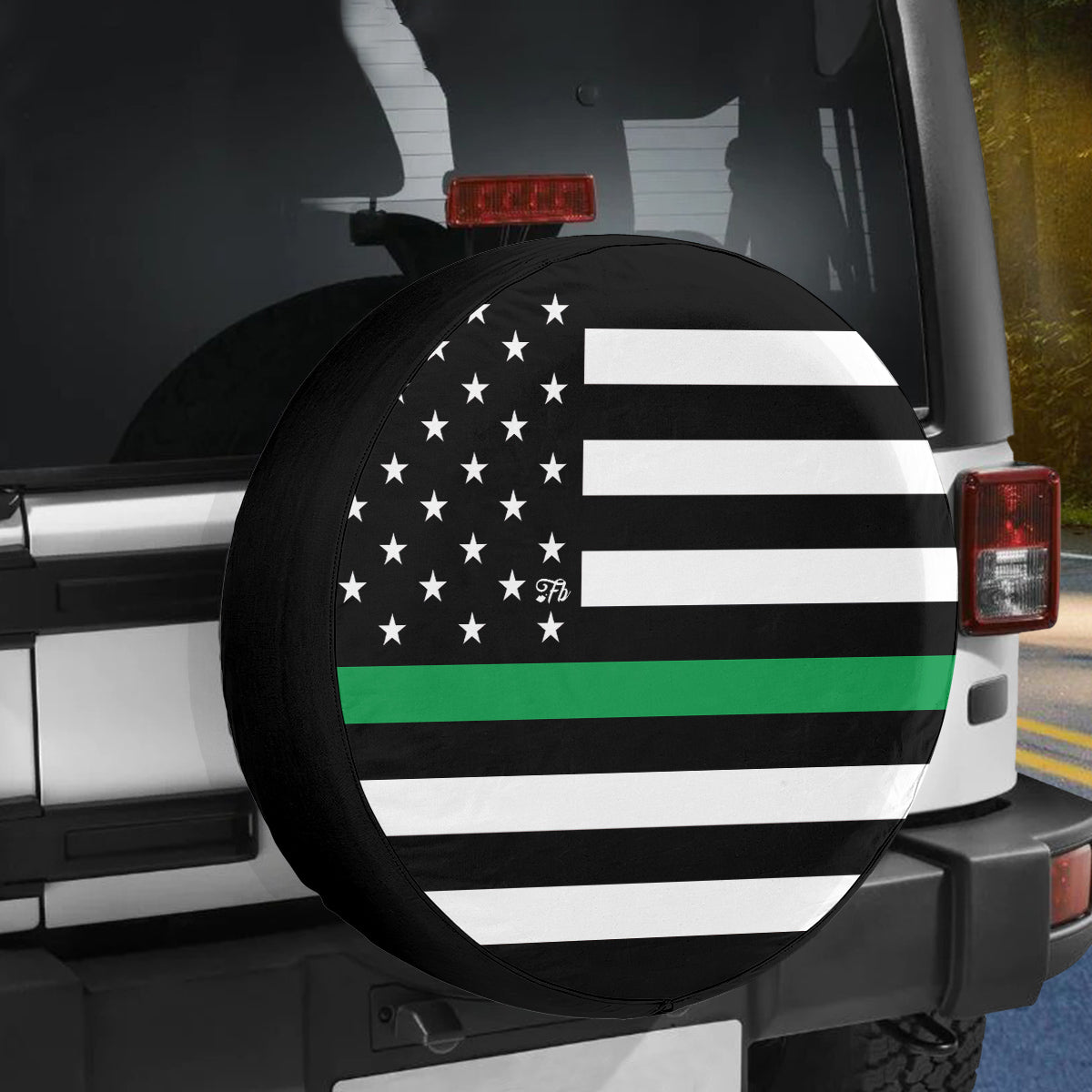 Petthouse | Military Conservation Cover, Green Line America Flag Car Accessories, Veteran Gift