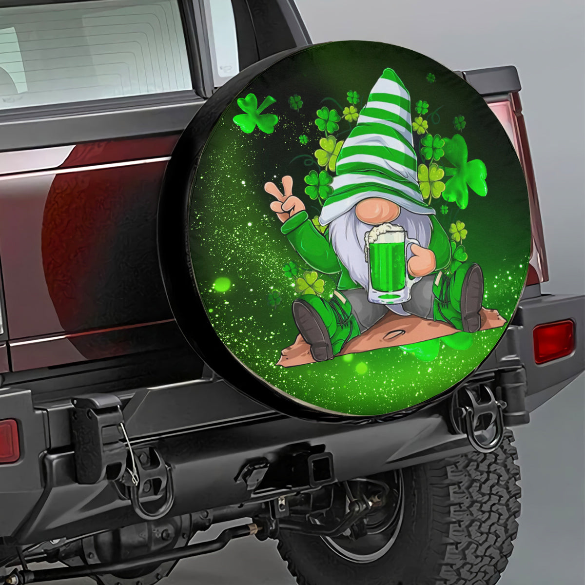 Petthouse | Gnome Spare Tire Cover Celtic Tire Cover Clover Tire Wrap Irish Tire Cover Car Decoration