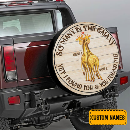 Petthouse | Customized Tire Cover Couple Giraffe Tire Cover So Many In The Galaxy Tire Wrap Valentine Gift