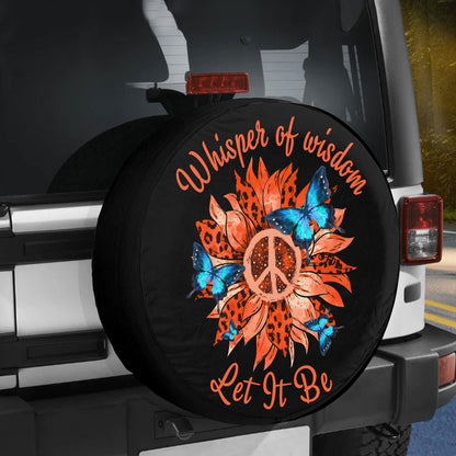 Petthouse | Hippie Peace Sunflower Butterfly Spare Tire Cover Whisper Of Wisdom Truck Decoration