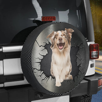 Petthouse | Australian Shepherd Car Accessories Wheel Cover Crack Metal Hole Tire Protector Fun Car Decor