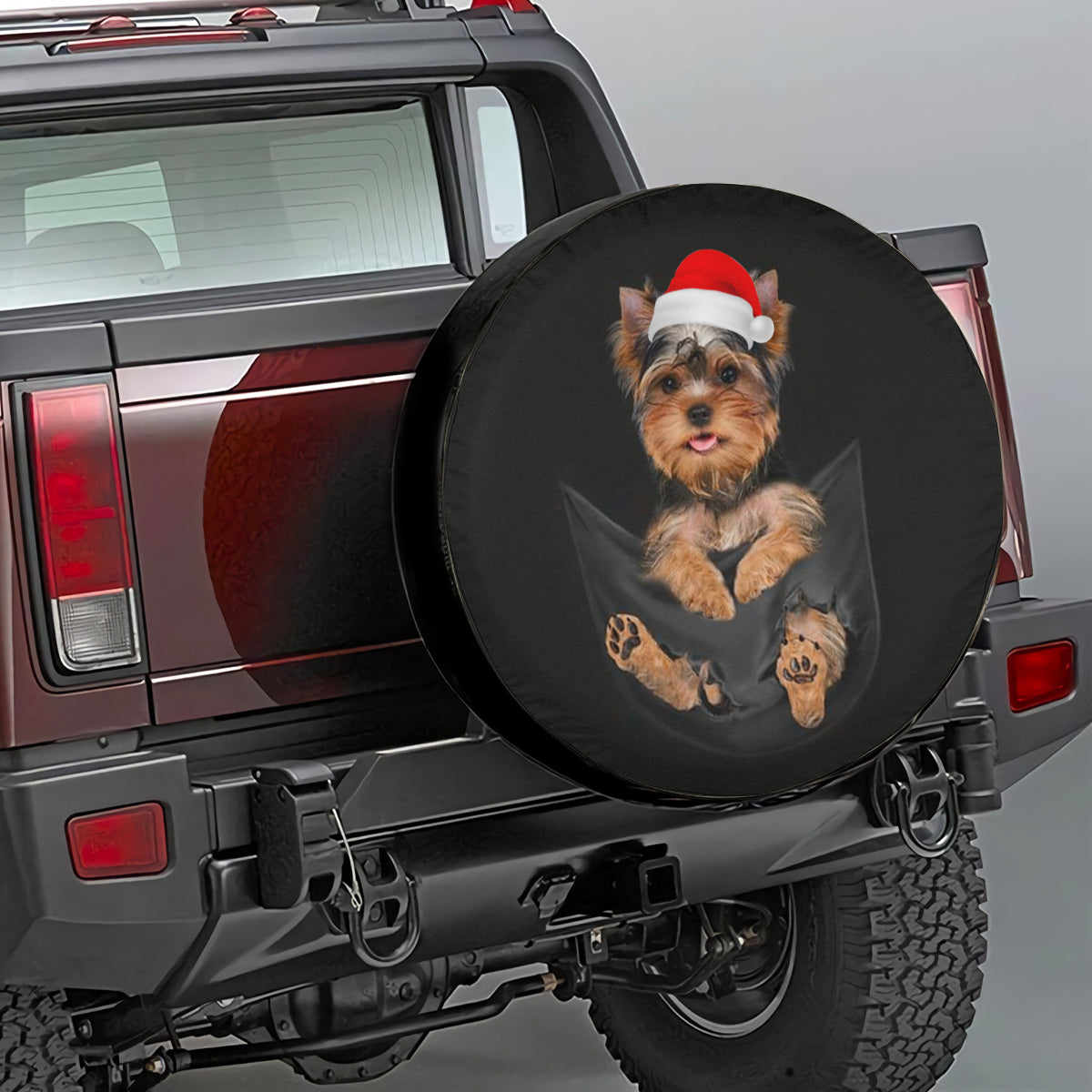 Petthouse | Yorkshire Terrier In Pocket Tire Wrap, Yorkshire Break Pocket, Santa Yorkshire Terrier