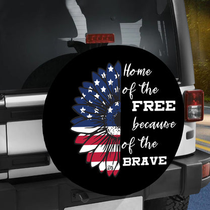 Petthouse | Home Of The Free Spare Tire Cover American Sunflower Art Tire Cover Patriot Tire Cover Car Decor