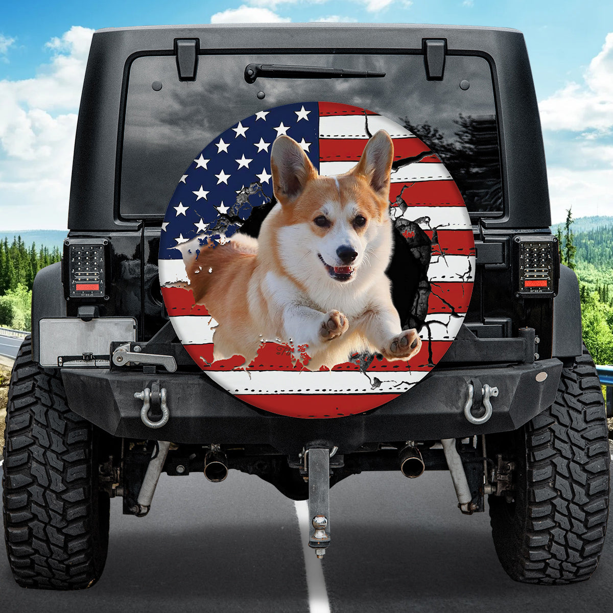 Petthouse | Welsh Corgi Broken Spare Tire Cover Corgi Jumping Wheel Cover Corgi Dog Lover Gift