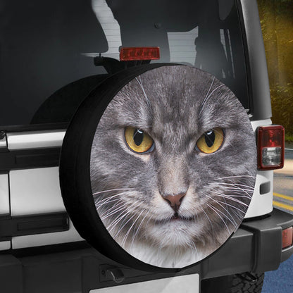 Petthouse | Maine Coon Angry Face Cute Spare Tire Cover Cat Lover Gifts Wheel Cover For Car Cat Addictions