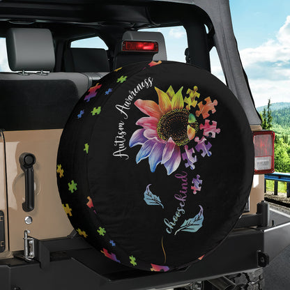 Petthouse | Autism Awareness Month Universal Spare Tire Cover Sunflower Puzzles Tire Cover Choose Kind