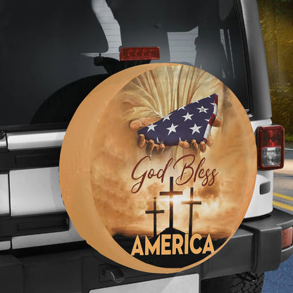 Petthouse | Jesus American Flag Spare Wheel Cover God Bless America One Nation Under God Spare Tire Cover