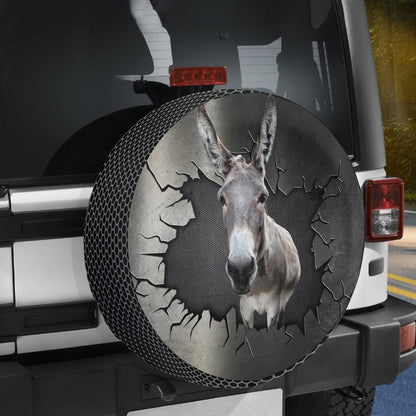 Petthouse | Donkey Cracked Hole Spare Wheel Cover Farm Animal Tire Wheel Protector Farmer Fun Car Decor