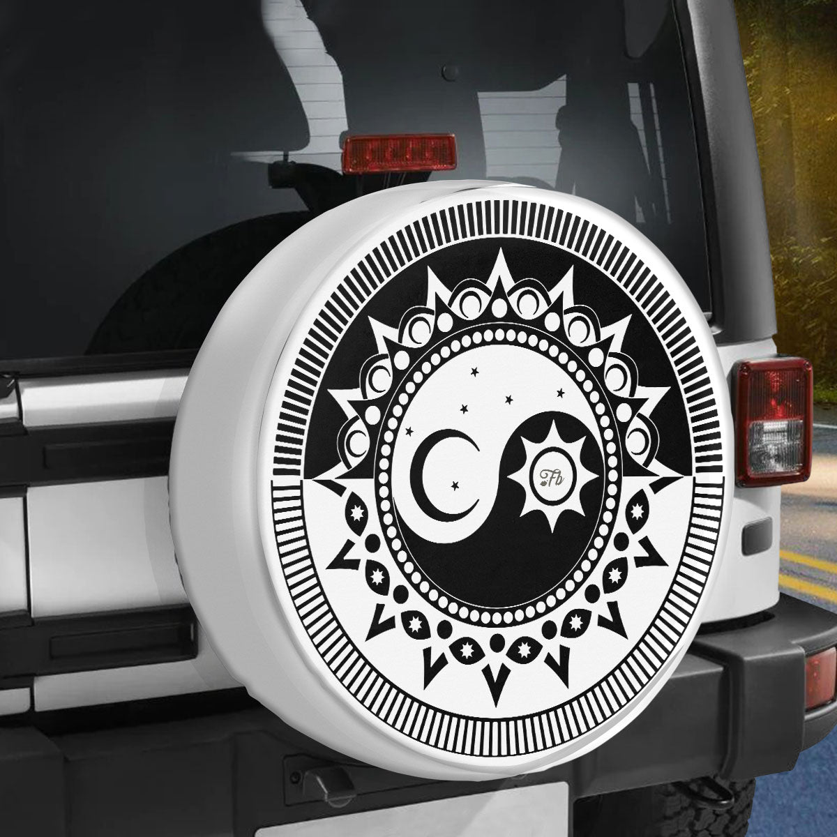 Petthouse | Yin Yang Duality Sun Moon Spare Tire Cover Spare Wheel Cover Car Accessory Truck Decoration