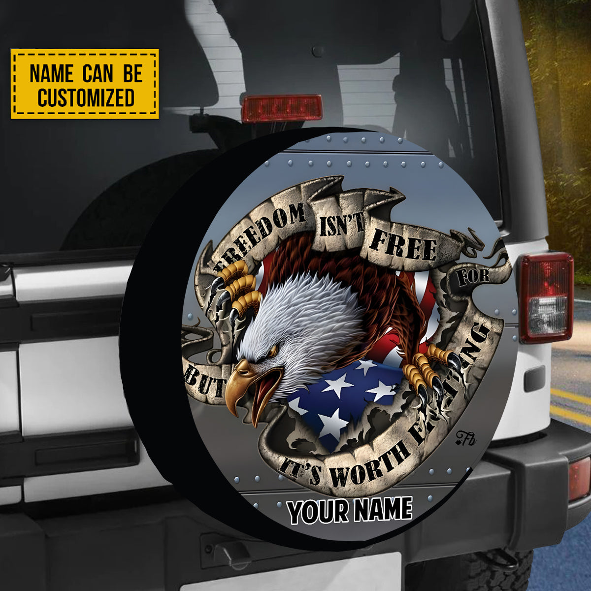 Petthouse | Customized Eagle Spare Tire Cover American Patriot Gift American Eagle Wheel Cover