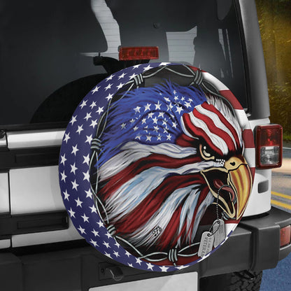 Petthouse | Bald Eagle American Flag Veteran Spare Tire Cover American Patriot Wheel Cover Car Accessories