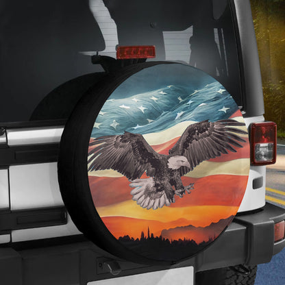 Petthouse | Eagle American Flag Spare Tire Cover Independence Day 4th Of July American Family Gifts Car Decor