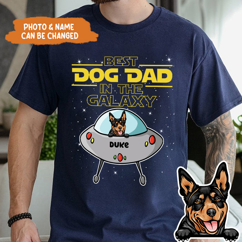 Petthouse | Customized Best Dog Dad In The Galaxy Shirt, Dog Father's Day Shirt, Dog Dad Gifts