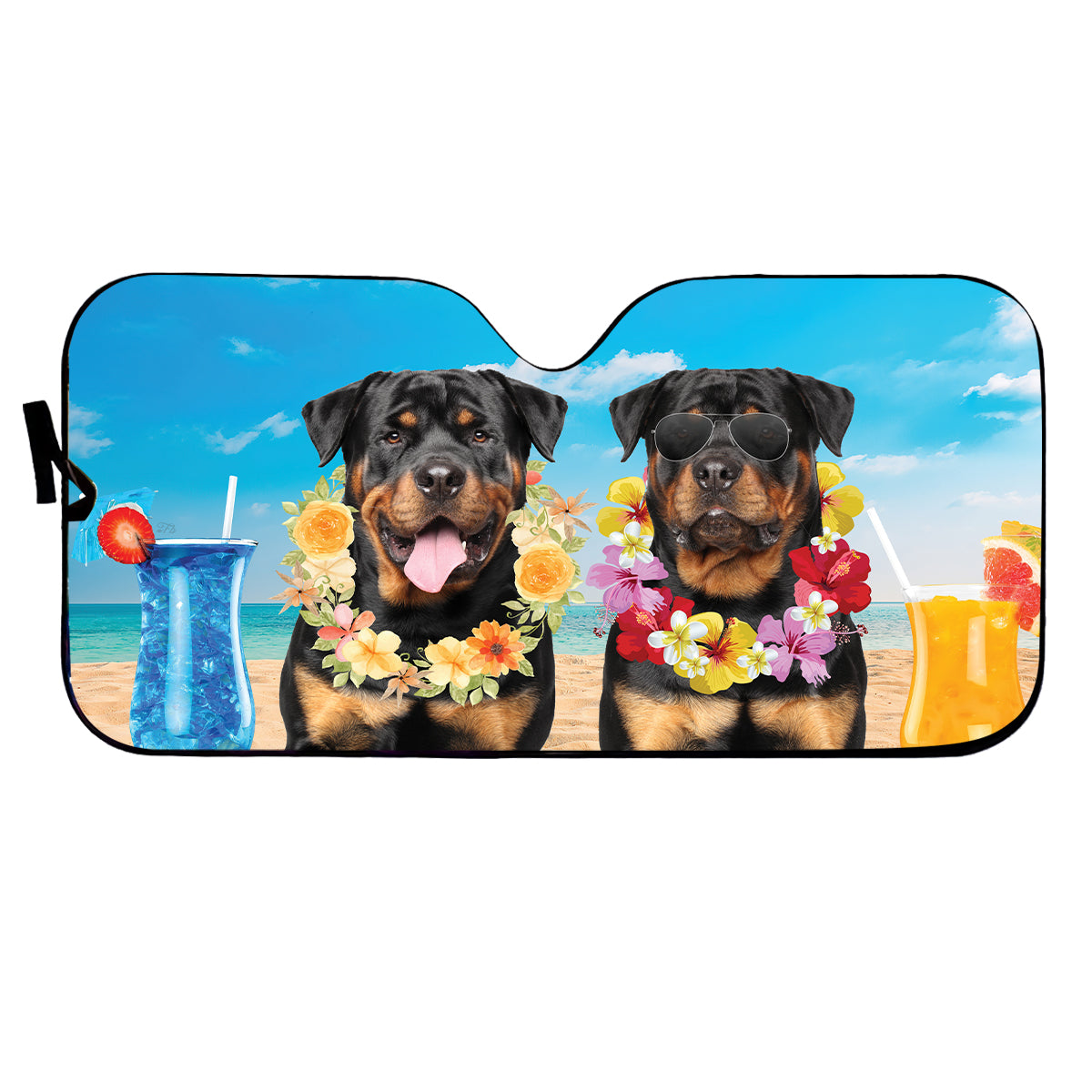 Petthouse | Rottweiler Summer Time Windshield Sun Shade Dog Sunshade Custom Photo Car Sun Shade Windshield