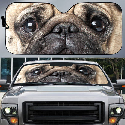 Petthouse | Pug Dog Big Face Car Sunshade Love Dog Car Accessories Pet's Lovers Gift Dog Owners Gift