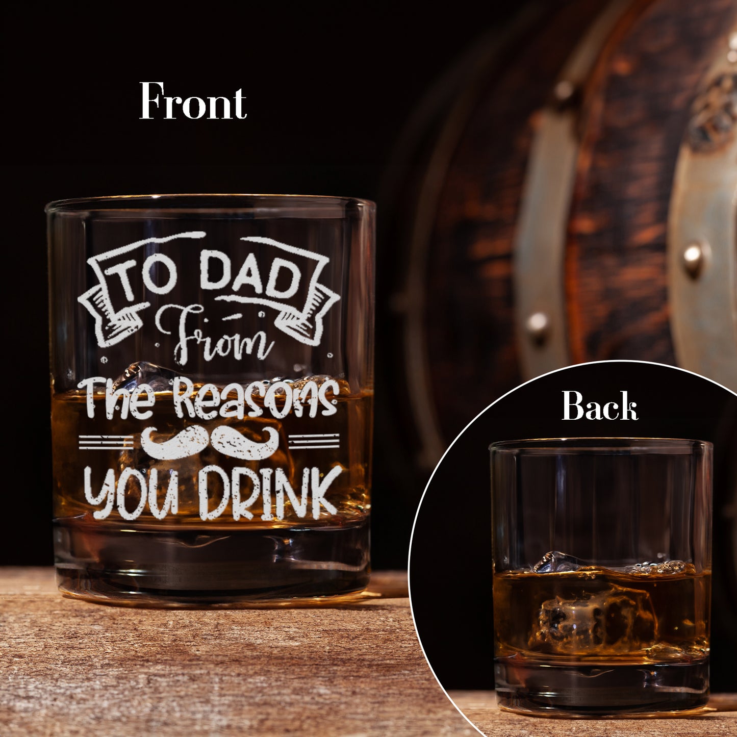 Petthouse | Personalized To Dad From The Reasons You Drink Dog Dad Whiskey Glass, Present For Dad