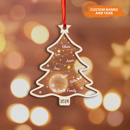 Petthouse | Personalized Family Christmas Tree Ornament, Family Ornament With Pets, 2024 Christmas Gift