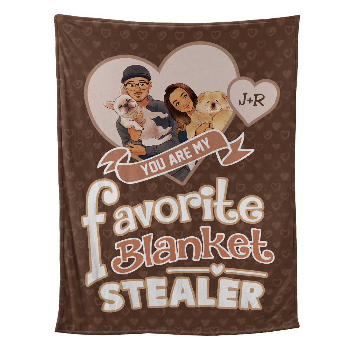 Petthouse | Customized You Are Favorite Blanket Stealer, Fantastic Valentine Day Throw Blanket, Newlywed Sherpa Blanket