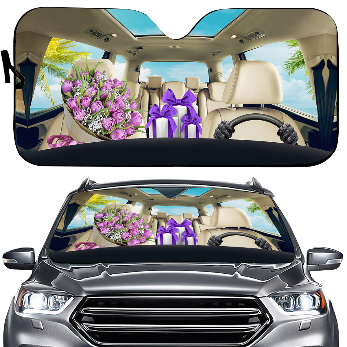 Petthouse | Border Collie Customized Windshield Sun Shade Dog Driving Car Shade Front Windshield Dog Mom