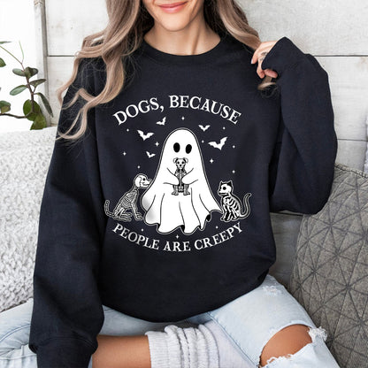 Petthouse | Dogs Because People Are Creepy Shirt, Halloween Ghost Dog Shirt, Dog Creepy Shirt, Dog Lovers