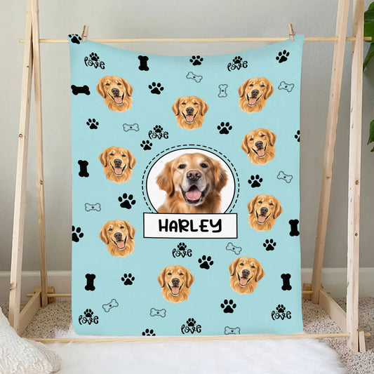 Petthouse | Custom Pet's Photo Fleece Blanket, Dog Cat Personalized Throw Fleece, Gift For Pet Lovers, Dog Owner Gifts