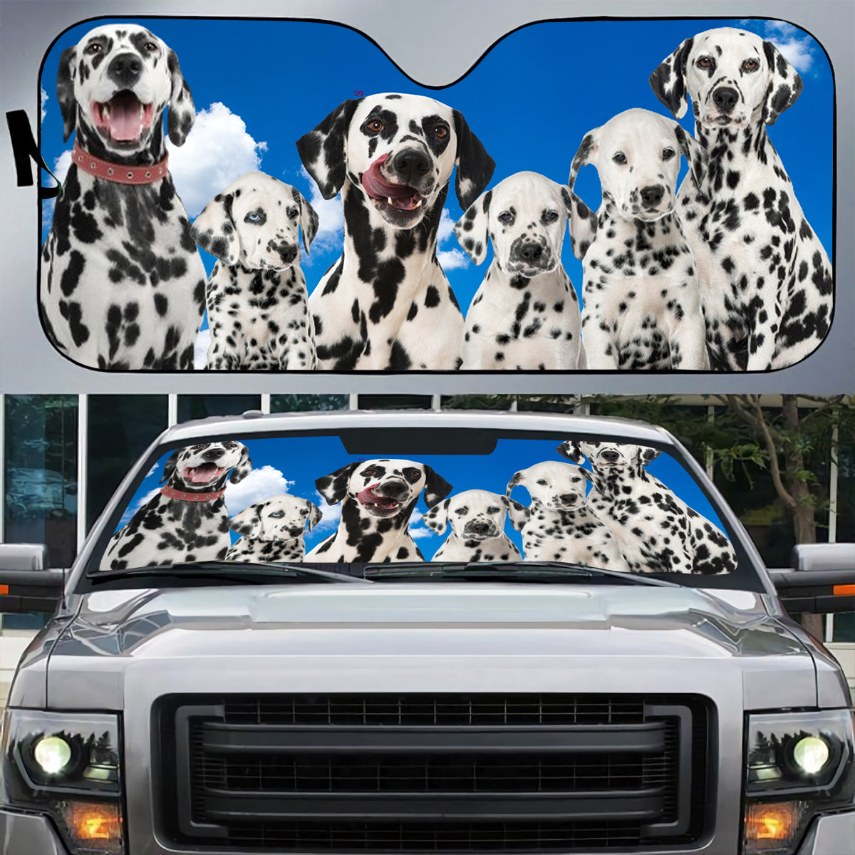 Petthouse | Dalmatian Dog Car Sun Shade Windshield Car Accessories For Dalmatian Dog Lovers Gift For Family