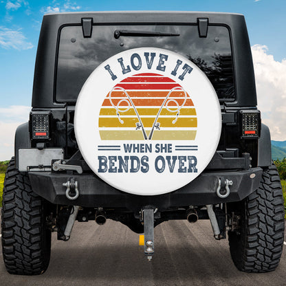 Petthouse | Fishing Spare Tire Cover, I Love It When She Bends Over, Fishing Accessory, Retro Car Tire Cover, Fishing Gift