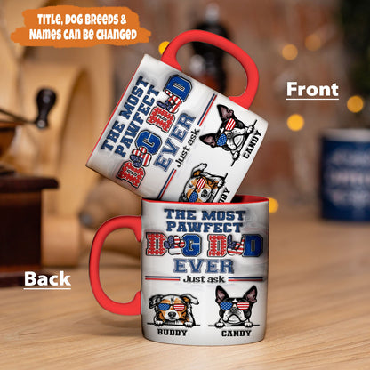 Petthouse | Personalized The Most Pawfect Dog Dad Ever 3d Inflated Effect Printed Mug, Dog Mom
