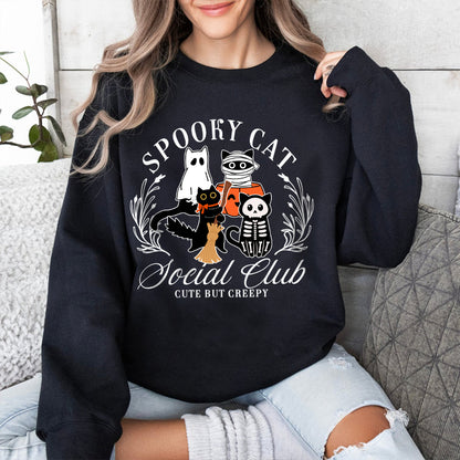 Petthouse | Spooky Cat Social Club Shirt, Halloween Cat Shirt,Cat Lover Shirt, Funny Ghost Cat