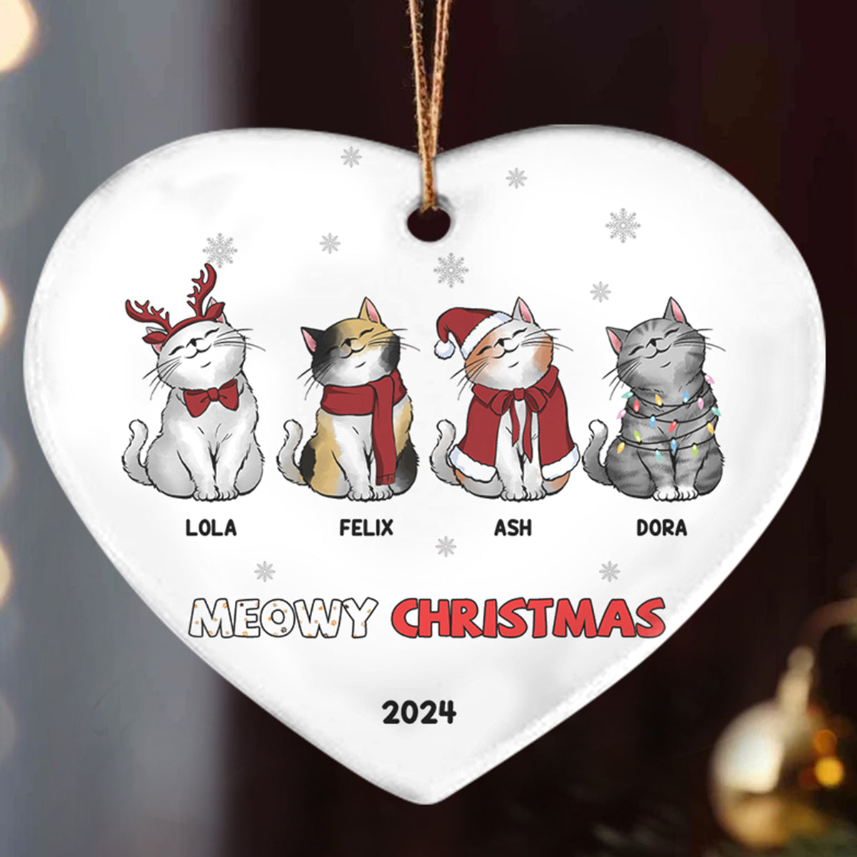 Petthouse | Custom Meowy Christmas Ornament, Pet Loss Memorial Gift, Xmas Gift, Meow Catmas, Christmas Gift