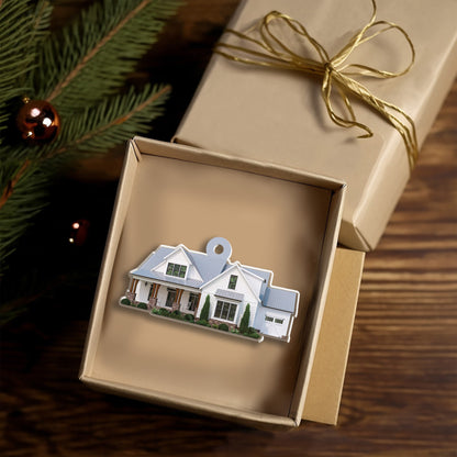 Petthouse | Custom House Photo Christmas Ornament, House Ornament Christmas, House 2025 Xmas Gift For Family