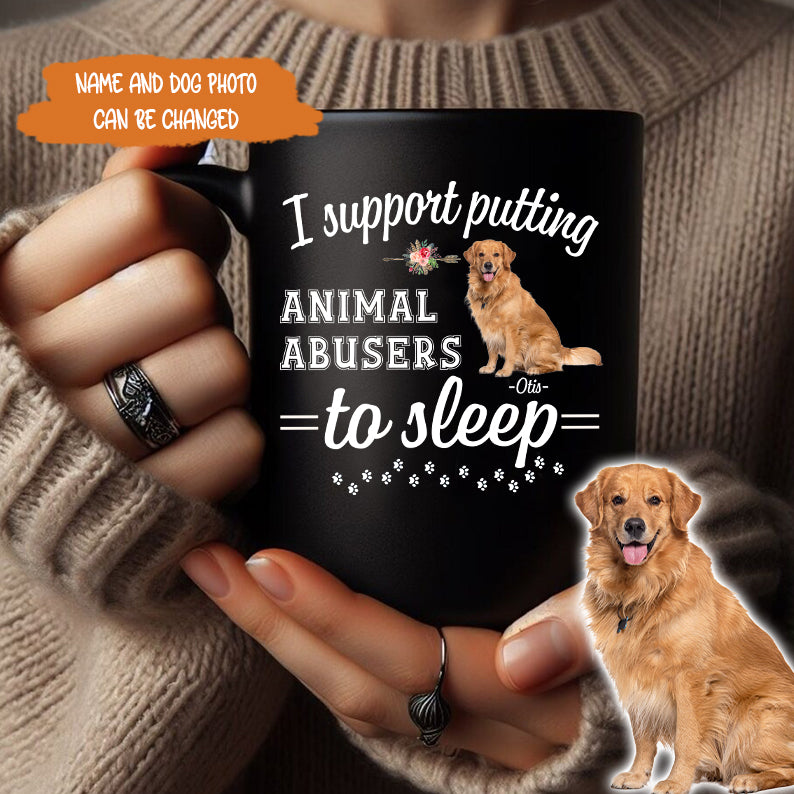 Petthpuse I Personalized Dog Support Putting Animal Abusers To Sleep Shirt, Dog Mom Dog Dad Shirt