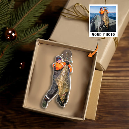 Petthouse | Personalized Fishing Photo Ornament, Fisherman Ornaments, Fishing Ornament Christmas