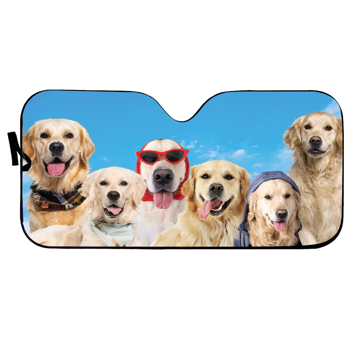 Petthouse | Customize Gift Windshield Sun Shade Dog Sunshade A Bunch Of Golden Retriever Dog Car