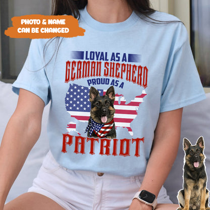 Petthouse | Personalized Dog Photo Proud As A Patriot T Shirt,  4th Of July Shirt Gift For Dog Lover